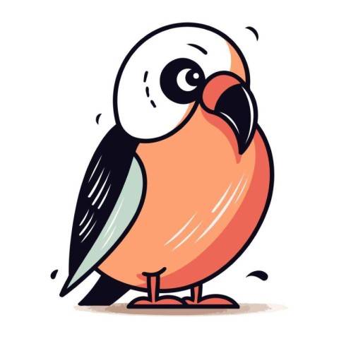 Bullfinch cartoon vector illustration. Cute colorful bird charac