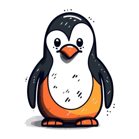 Cartoon penguin. Vector illustration of a cute penguin.