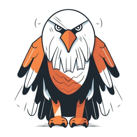 Bald eagle. symbol of america. Vector illustration on white back