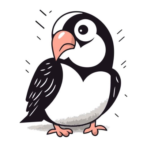 Cute penguin. Vector illustration isolated on a white background