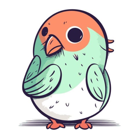 Cute cartoon parrot. Vector illustration isolated on white backg