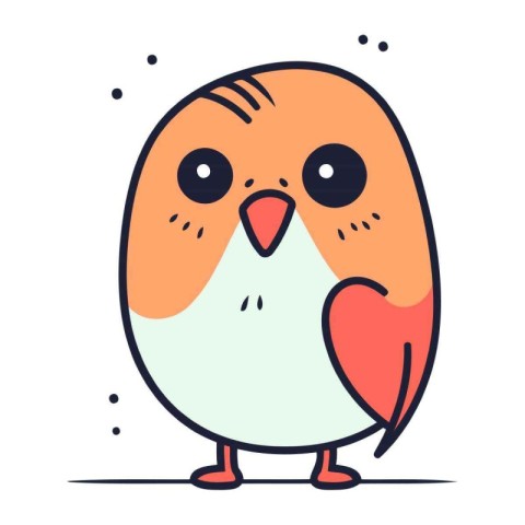 Cute little bird. Vector illustration in doodle style.