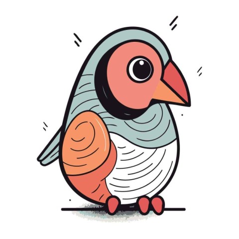 Funny cartoon illustration of a cute little bird. Vector illustr