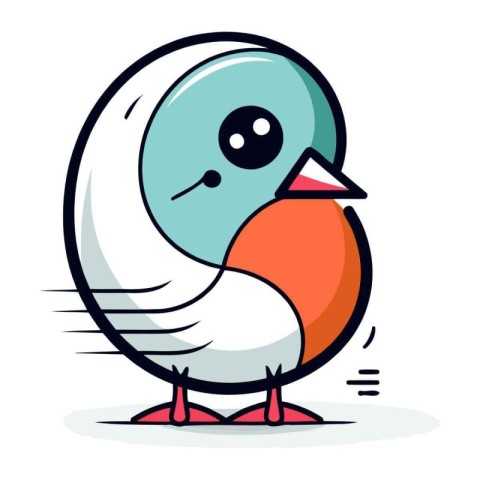 Cute cartoon penguin. Vector illustration of a funny bird.