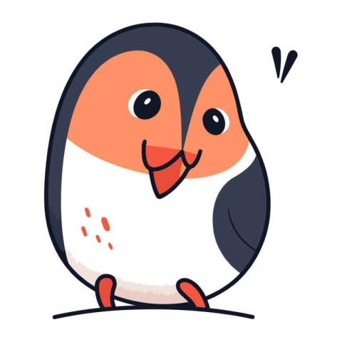 Cute penguin. Cute cartoon character. Vector illustration.