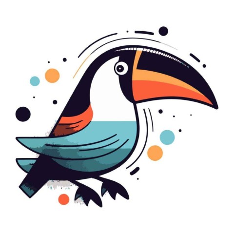 Toucan vector illustration. Hand drawn doodle toucan icon.