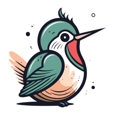 Cute bird vector illustration. Hand drawn doodle style bird.