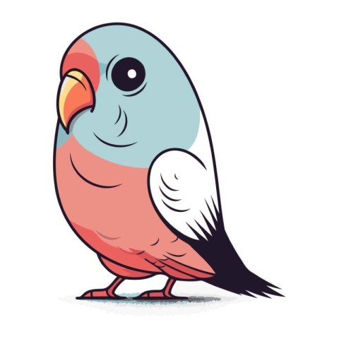 Cute cartoon parrot. vector illustration isolated on white backg