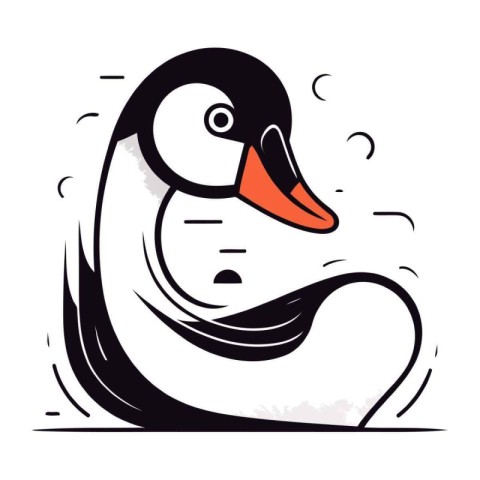 vector illustration of a duck on a white background in a flat st