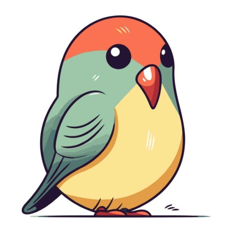 Cute little bird cartoon vector illustration. Cute little bird.