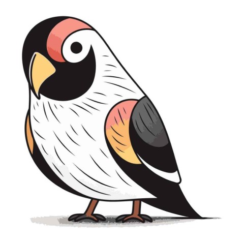 Vector illustration of a bullfinch on a white background. Cartoo