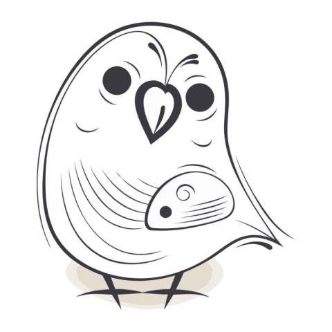 Vector illustration of a cute bird with a heart in its beak