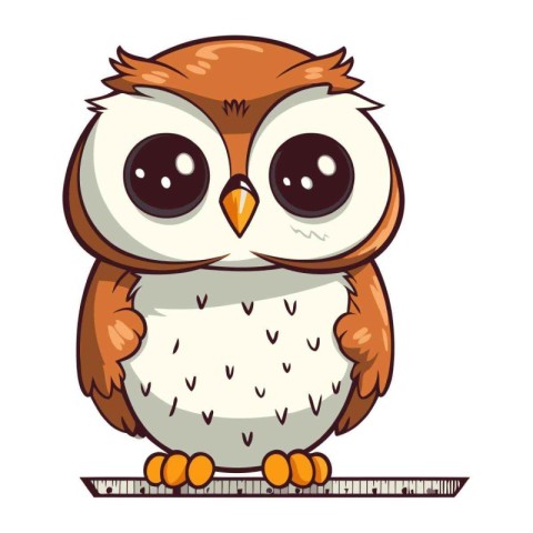 Cute cartoon owl. Vector illustration isolated on a white backgr