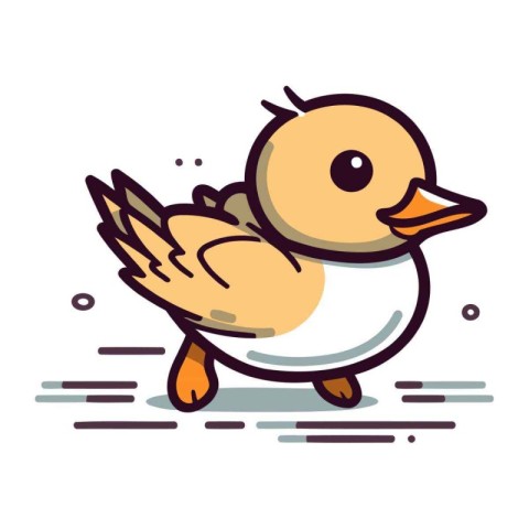 Duckling vector illustration. Cute cartoon duckling character.