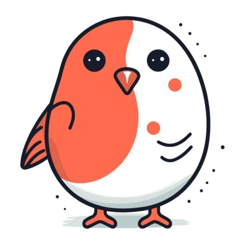 Cute bird character. Vector illustration. Isolated on white back