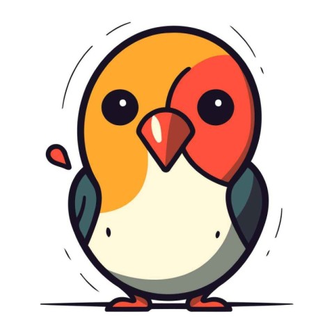 Cute cartoon parrot. Vector illustration isolated on white backg