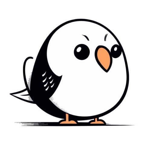 Illustration of cute cartoon bird on white background. Vector il