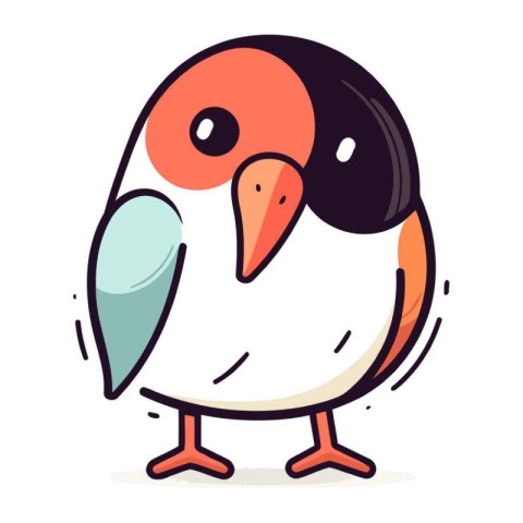 Cute cartoon little bird. Vector illustration in a flat style.