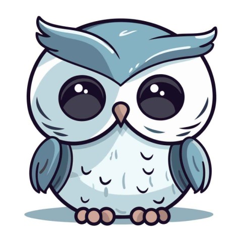 Cute cartoon owl. Vector illustration isolated on a white backgr