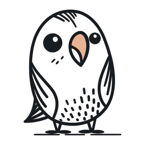 Cute cartoon owl. Vector illustration isolated on a white backgr