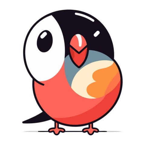 Bullfinch vector illustration. Cute cartoon bullfinch isolated o