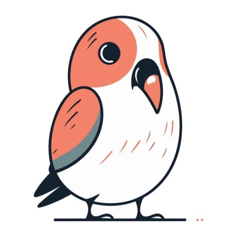 Vector illustration of a cute little bird. Isolated on white bac