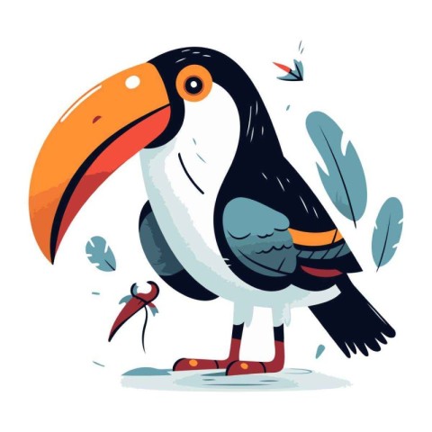 Toucan bird. Vector illustration in cartoon style isolated on wh