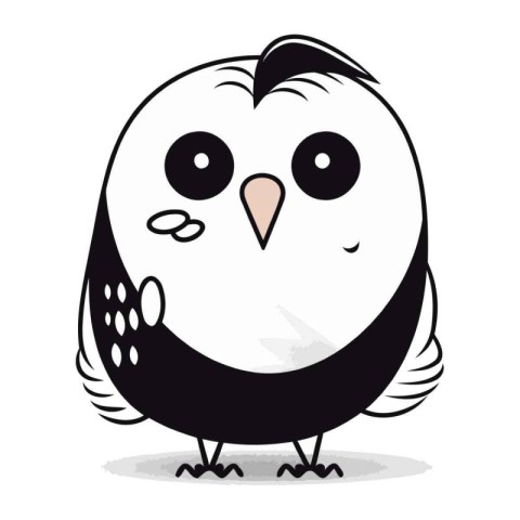 Cute owl cartoon isolated on a white background. Vector illustra