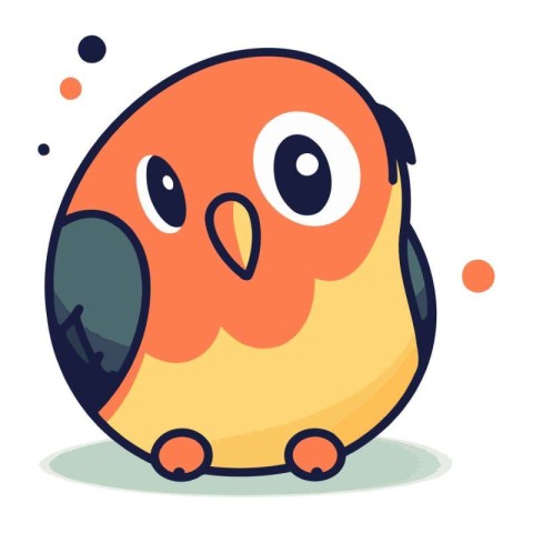 Illustration of a cute little bird. Cartoon character. Vector il