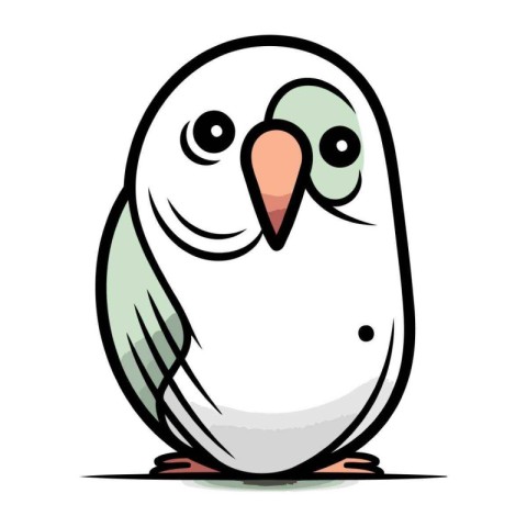 Cute cartoon parrot. Vector illustration on a white background.