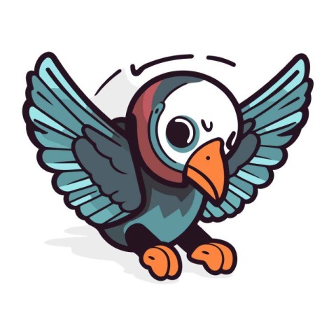 Pigeon Bird Cartoon Mascot Character Vector Illustration.