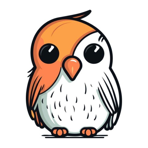 Cute cartoon owl isolated on a white background. Vector illustra