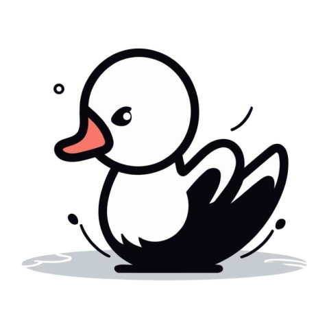 Duck icon. vector illustration. Flat design. Cartoon style.