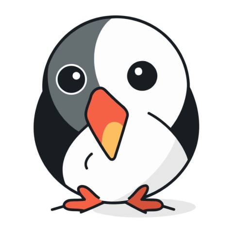 Cute penguin cartoon vector illustration. Cute penguin icon.