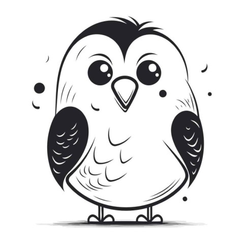 Cute cartoon owl. Vector illustration isolated on a white backgr