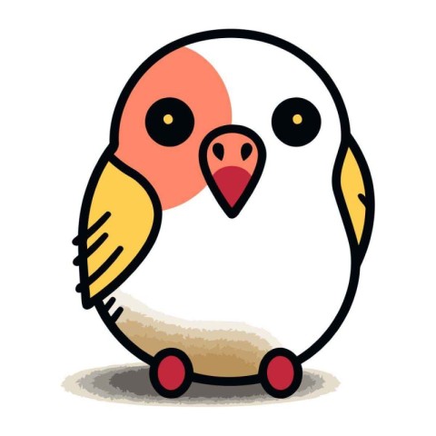 Cute cartoon bird. Vector illustration isolated on a white backg