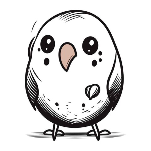 sketch of a cute owl on a white background. vector illustration