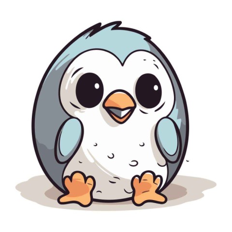 Cute penguin. Vector illustration of a cartoon penguin.