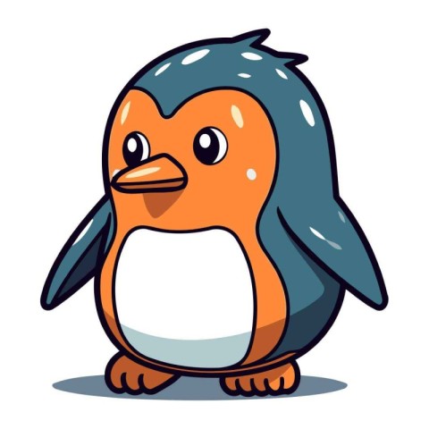 Cute cartoon penguin. Vector illustration of a penguin.