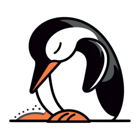 Penguin isolated on white background. Vector illustration for yo