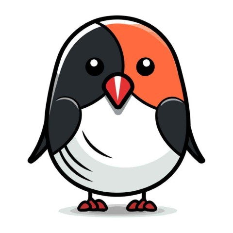 Cute Bullfinch Bird Cartoon Mascot Character Vector Illustration