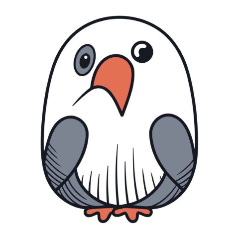 cute penguin cartoon icon over white background. colorful design