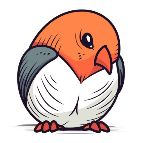 Vector illustration of a cute cartoon parrot on a white backgrou