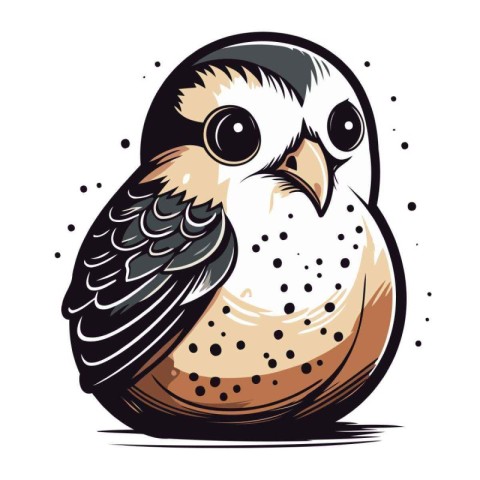 Illustration of a cute owl. Vector illustration on white backgro