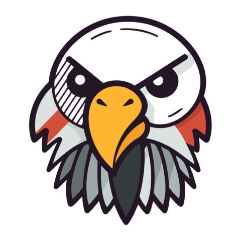 Eagle head. Vector illustration isolated on a white background.