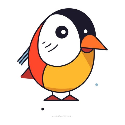 Cute little penguin. Vector illustration in a flat style.