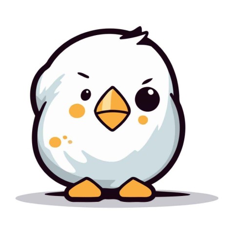 cute chicken cartoon character on white background vector illust