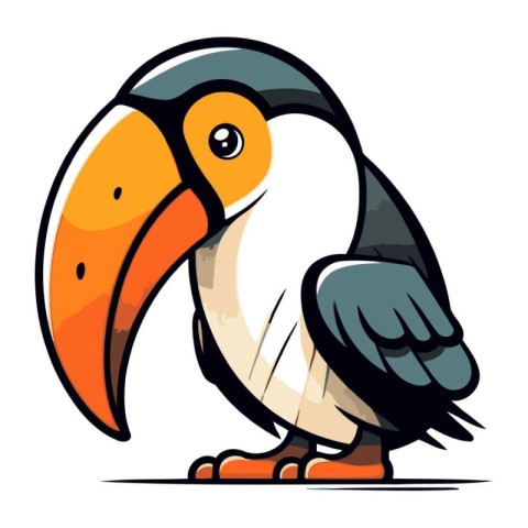 Toucan bird isolated on a white background. Vector illustration.