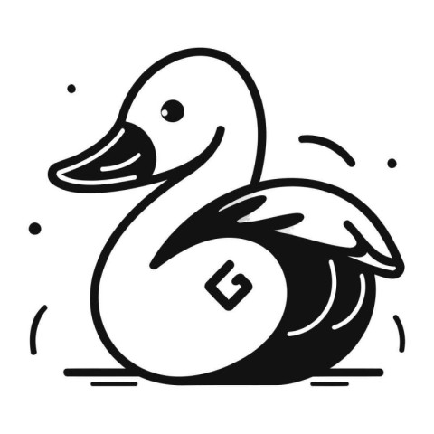 Duck icon. Outline duck vector icon for web design isolated on w