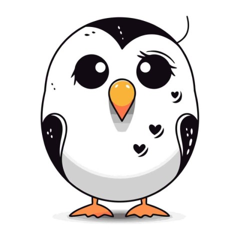 Cute cartoon penguin. Vector illustration on a white background.